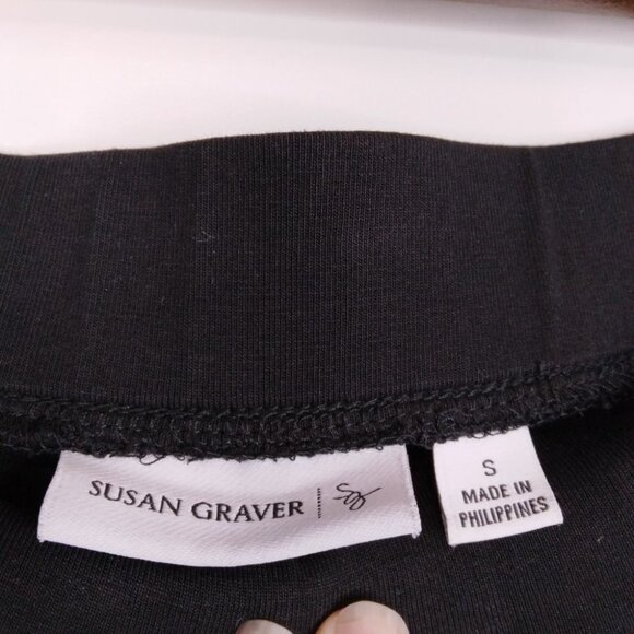 Susan Graver Pull On  Straight Leg Black Pants Size S - Picture 7 of 10